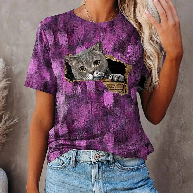 Compra online de Verão T-shirt Feminina Roupa Feminina Kawaii 3D